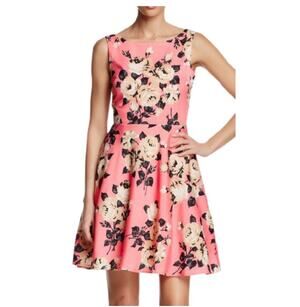 Betsey Johnson Pink Floral Fit and Flare Pleated Mini Dress Size 6